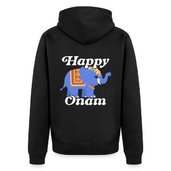 Happy Onam Festival Inde Vacances Indienne Kerala - Veste à capuche bio Premium Unisexe - noir - Dos - Nico (187cm)