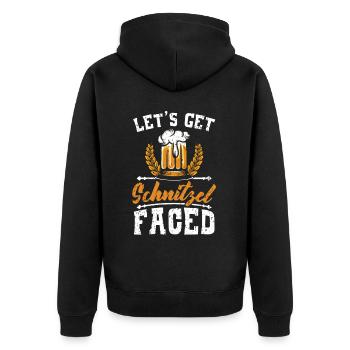 Obtenons Schnitzel Face Buveur de bière - Veste à capuche bio Premium Unisexe - noir - Dos - Nico (187cm)