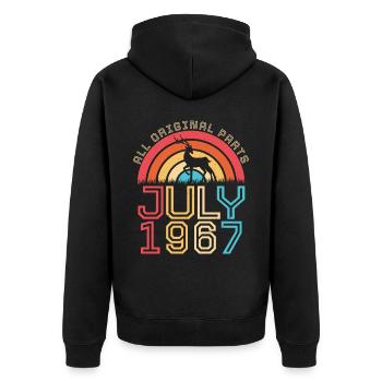 1967 Juillet Alles Original - Veste à capuche bio Premium Unisexe - noir - Dos - Nico (187cm)