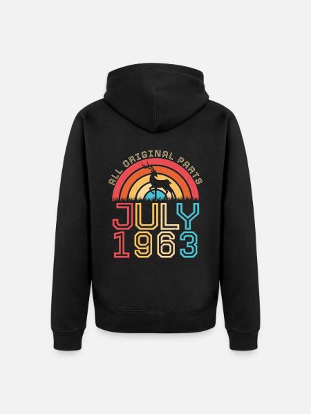 1963 July Alles Original - Unisex Premium Organic Zip Hoodie - black