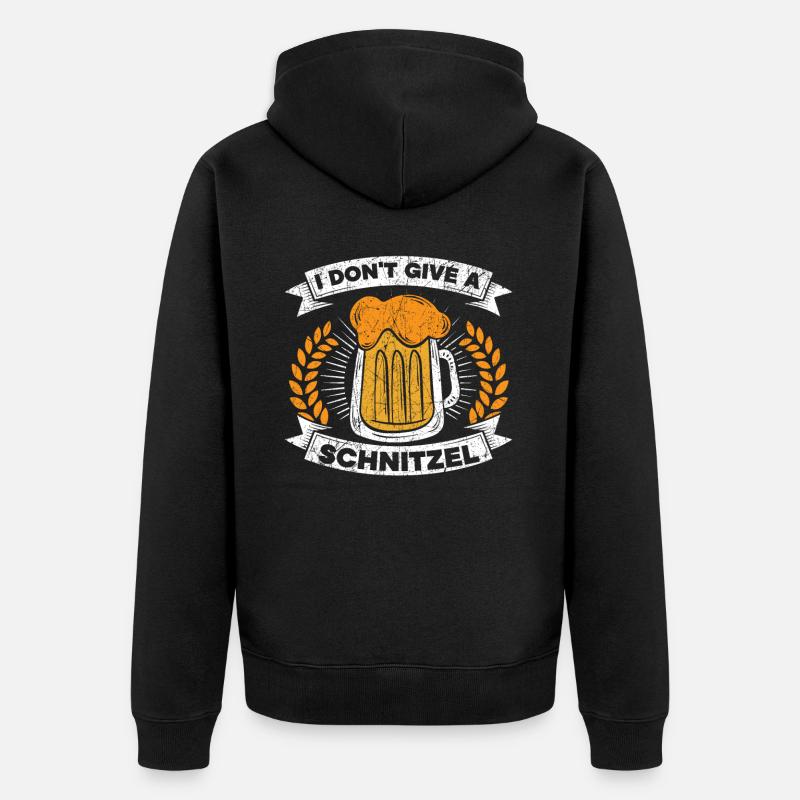 Ich gebe keinen Schnitzel Biertrinker - Unisex Premium Bio Zip Hoodie - Schwarz