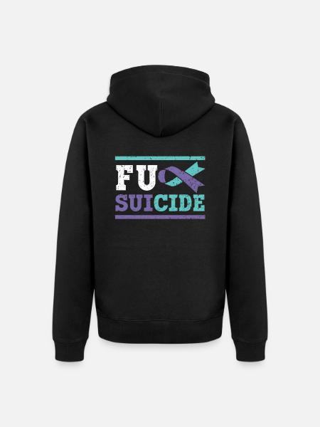 Suicide Prevention Awareness Mental Health - Unisex Premium Organic Zip Hoodie - black