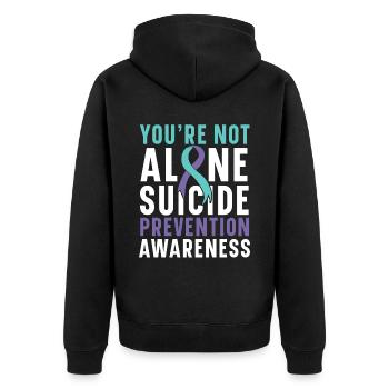 Vous n’êtes pas seul sensibilisation à la prévention du suicide - Veste à capuche bio Premium Unisexe - noir - Dos - Nico (187cm)