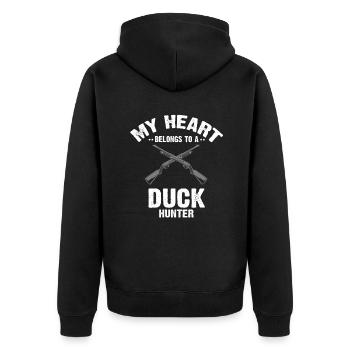 Chasse au canard Chasse au canard Chasseur de canard Conception de chasseur de canard - Veste à capuche bio Premium Unisexe - noir - Dos - Nico (187cm)