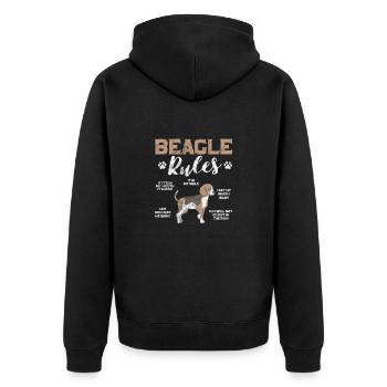 Beagle - Unisex Premium Organic Zip Hoodie - black - Back - Nico (187cm)