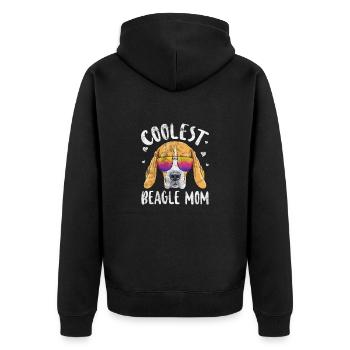 Beagle Mom - Unisex Premium Organic Zip Hoodie - black - Back - Nico (187cm)