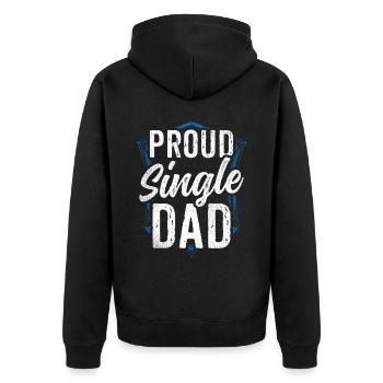 Fier parent seul parent seul parent seul parent - Veste à capuche bio Premium Unisexe - noir - Dos - Nico (187cm)