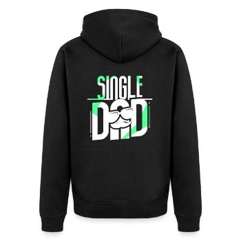 Père monoparental Parent seul Papa Papi - Veste à capuche bio Premium Unisexe - noir - Dos - Nico (187cm)