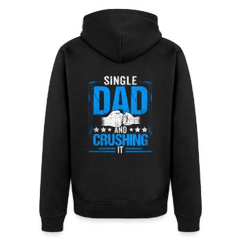 Père célibataire Papa Monoparental Papa - Veste à capuche bio Premium Unisexe - noir - Dos - Nico (187cm)