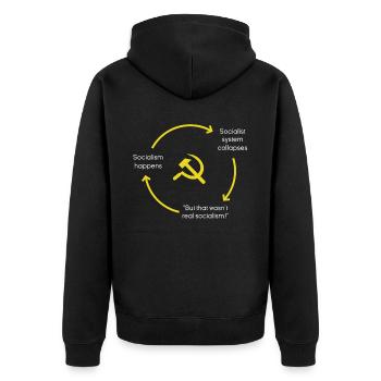 Anti-socialisme Anti-communisme Pro-capitalisme - Veste à capuche bio Premium Unisexe - noir - Dos - Nico (187cm)
