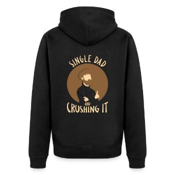 Père célibataire Papa Papa Parent célibataire - Veste à capuche bio Premium Unisexe - noir - Dos - Nico (187cm)