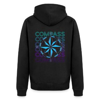 Compass Retro Cadeau - Veste à capuche bio Premium Unisexe - noir - Dos - Nico (187cm)