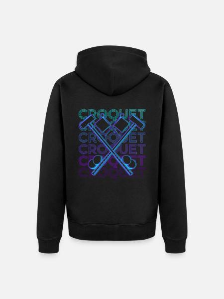 Croquet Player Retro Gift - Unisex Premium Organic Zip Hoodie - black