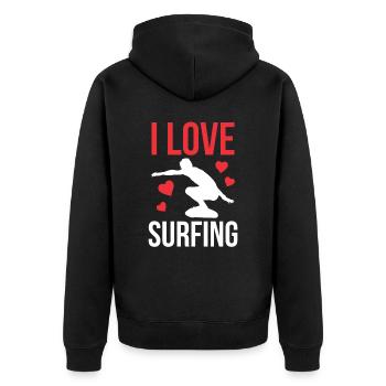 J’adore Surfer Surfer SurfBoard - Veste à capuche bio Premium Unisexe - noir - Dos - Nico (187cm)