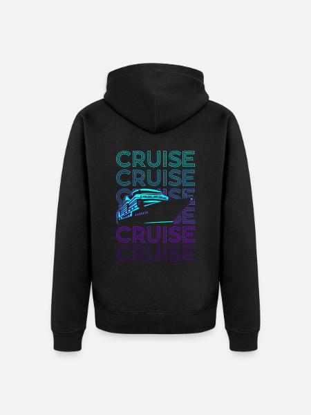 Cruise Ship Retro Gift - Unisex Premium Organic Zip Hoodie - black