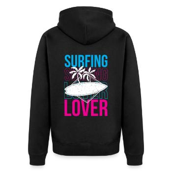 Amateurs de surf Surfeur Planche de surf - Veste à capuche bio Premium Unisexe - noir - Dos - Nico (187cm)