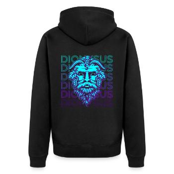 Dionysos Griechischer Gott Antike Griechische Myth - Unisex Premium Bio Zip Hoodie - Schwarz - Hinten - Nico (187cm)