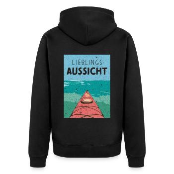 Wildwasser Kayak Kajak Kanusport Kayakfahrer - Unisex Premium Bio Zip Hoodie - Schwarz - Hinten - Nico (187cm)