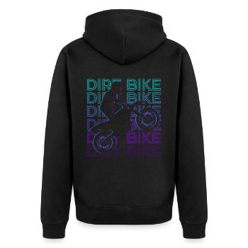 Dirt Bike Motocross Moto Retro Cadeau - Veste à capuche bio Premium Unisexe - noir - Dos - Nico (187cm)