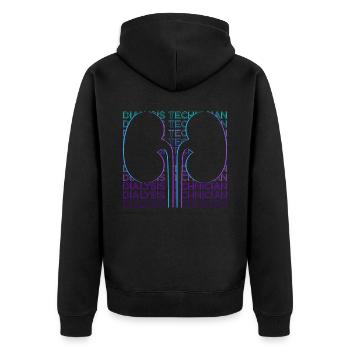 Dialyse-Techniker Hämodialyse Dialyse-Techniker Ge - Unisex Premium Bio Zip Hoodie - Schwarz - Hinten - Nico (187cm)
