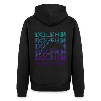 Cadeau rétro dauphin - Veste à capuche bio Premium Unisexe - noir - Dos - Nico (187cm)