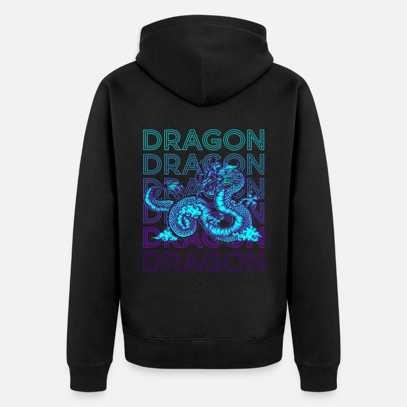 Dragon Retro Cadeau - Veste à capuche bio Premium Unisexe - noir