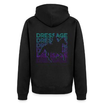 Dressage Rétro Cadeau - Veste à capuche bio Premium Unisexe - noir - Dos - Nico (187cm)