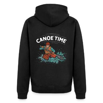 Canoë canoéistes sports nautiques d’eau vive rafting - Veste à capuche bio Premium Unisexe - noir - Dos - Nico (187cm)