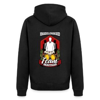Junggesellenabschied Team Bräutigam - Unisex Premium Bio Zip Hoodie - Schwarz - Hinten - Nico (187cm)