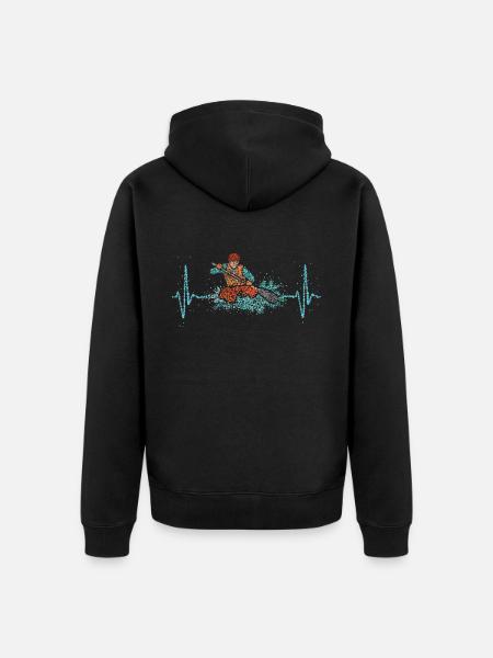 Canoë Canoë Sports nautiques Heartbeat Paddle - Veste à capuche bio Premium Unisexe - noir