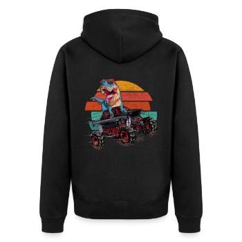 Trex Monster Truck Boys Dinosaure rétro - Veste à capuche bio Premium Unisexe - noir - Dos - Nico (187cm)