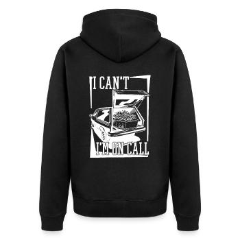 Bestattungsfachkraft Friedhofsgärtner Friedhof - Unisex Premium Bio Zip Hoodie - Schwarz - Hinten - Nico (187cm)