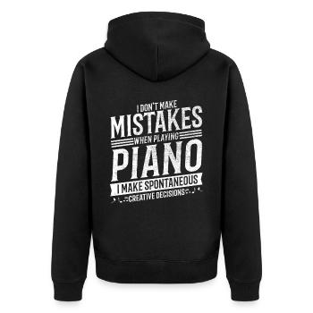 Klavierspieler Musikinstrument Musik Pianist - Unisex Premium Bio Zip Hoodie - Schwarz - Hinten - Nico (187cm)