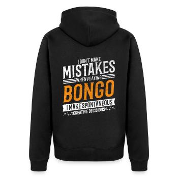 Bongo Musikliebhaber Kreativer Bongospieler - Unisex Premium Bio Zip Hoodie - Schwarz - Hinten - Nico (187cm)