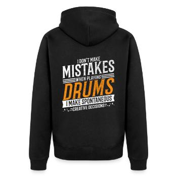 Drum Music Lovers Creative Drummer - Unisex Premium Organic Zip Hoodie - black - Back - Nico (187cm)
