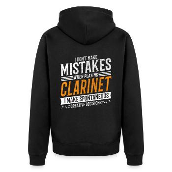 Clarinet Music Lover Creative Clarinetist - Unisex Premium Organic Zip Hoodie - black - Back - Nico (187cm)