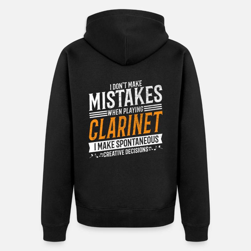 Clarinette Mélomane Créatif Clarinettiste - Veste à capuche bio Premium Unisexe - noir