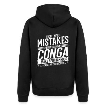 Conga-Spieler Musikinstrument Musik Conga - Unisex Premium Bio Zip Hoodie - Schwarz - Hinten - Nico (187cm)