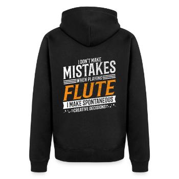 Flûte Mélomane Joueur de flûte créatif - Veste à capuche bio Premium Unisexe - noir - Dos - Nico (187cm)
