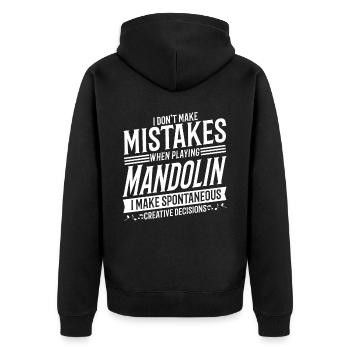 Mandolin Player Musical Instrument Music Mandolin - Unisex Premium Organic Zip Hoodie - black - Back - Nico (187cm)