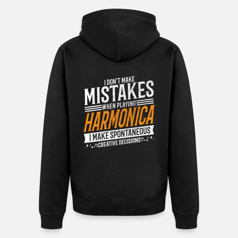 Harmonica Creative Harmonica Player - Veste à capuche bio Premium Unisexe - noir