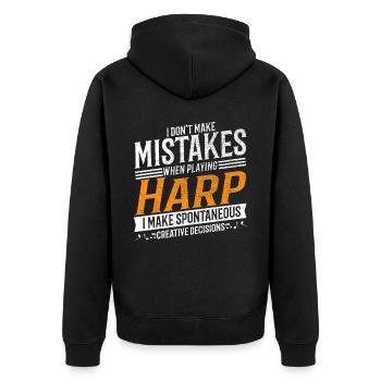 Harpe Amateur de Musique Harpiste Créative - Veste à capuche bio Premium Unisexe - noir - Dos - Nico (187cm)