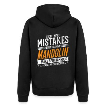 Mandoline Musikliebhaber Mandolinenspieler - Unisex Premium Bio Zip Hoodie - Schwarz - Hinten - Nico (187cm)