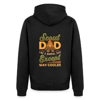 Scout Dad like a normal dad, only much cooler - Unisex Premium Organic Zip Hoodie - black - Back - Nico (187cm)