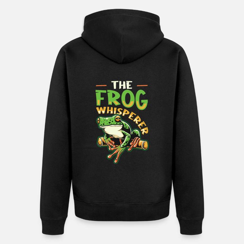 Le Chuchoteur de grenouille - Veste à capuche bio Premium Unisexe - noir