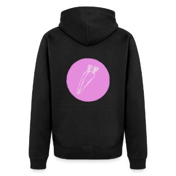 Karotte - Unisex Premium Bio Zip Hoodie - Schwarz - Hinten - Nico (187cm)