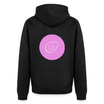 Avocado - Unisex Premium Bio Zip Hoodie - Schwarz - Hinten - Nico (187cm)
