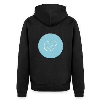 Avocado - Unisex Premium Bio Zip Hoodie - Schwarz - Hinten - Nico (187cm)