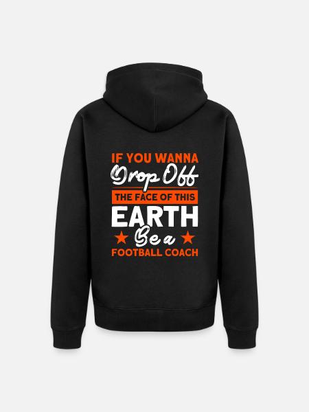 Become a football coach - Unisex Premium Organic Zip Hoodie - black