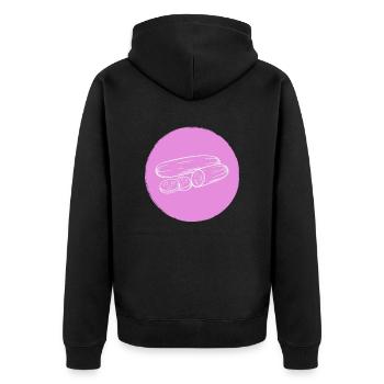 Cucumber - Unisex Premium Organic Zip Hoodie - black - Back - Nico (187cm)